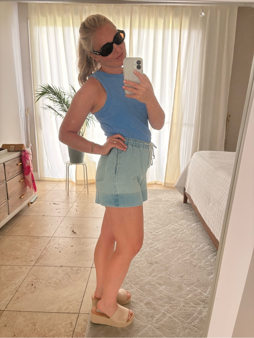 Jean drawstring shorts - Picture 6 of 7